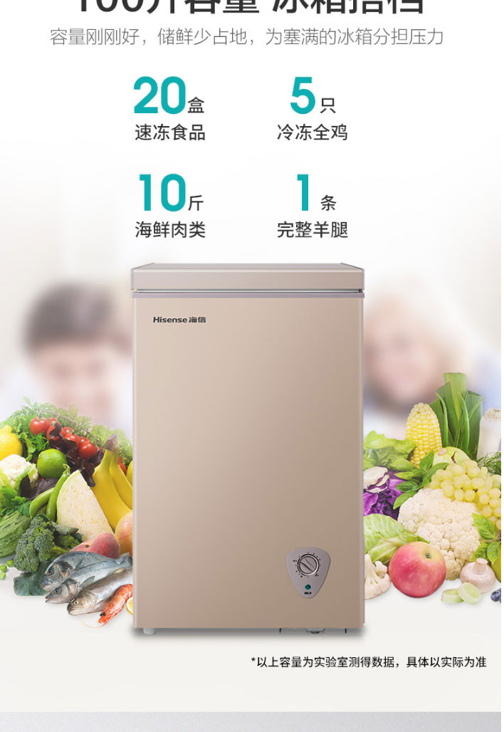 海信/Hisense  BD/BC-100NUD家用冰柜小型冷藏冷冻柜卧式迷你保鲜