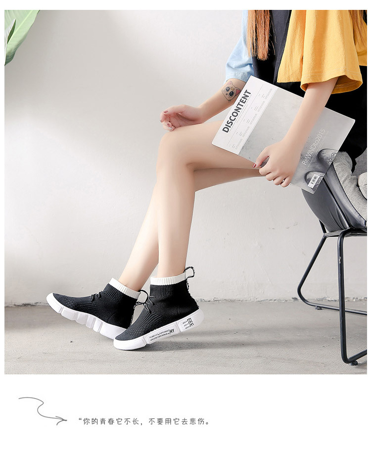 KLins超火的运动鞋女韩版ulzzang夏季透气弹力袜子休闲鞋子丑鞋百搭