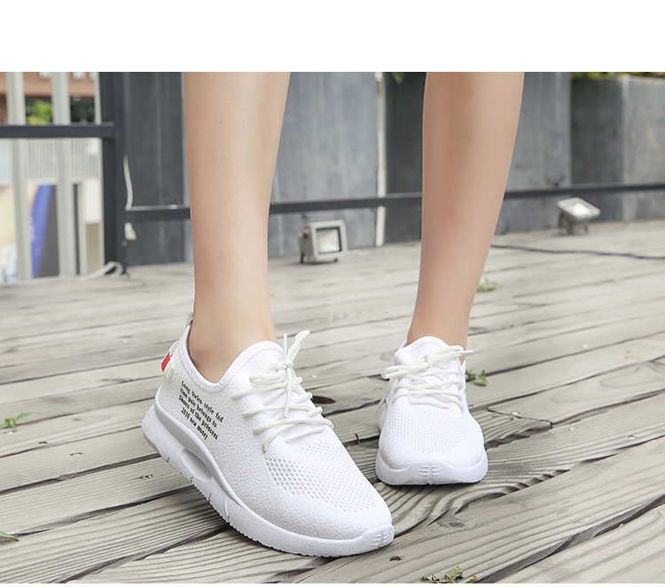 BJ新款女式休闲老北京布鞋真飞织系带小白鞋平底运动式网鞋