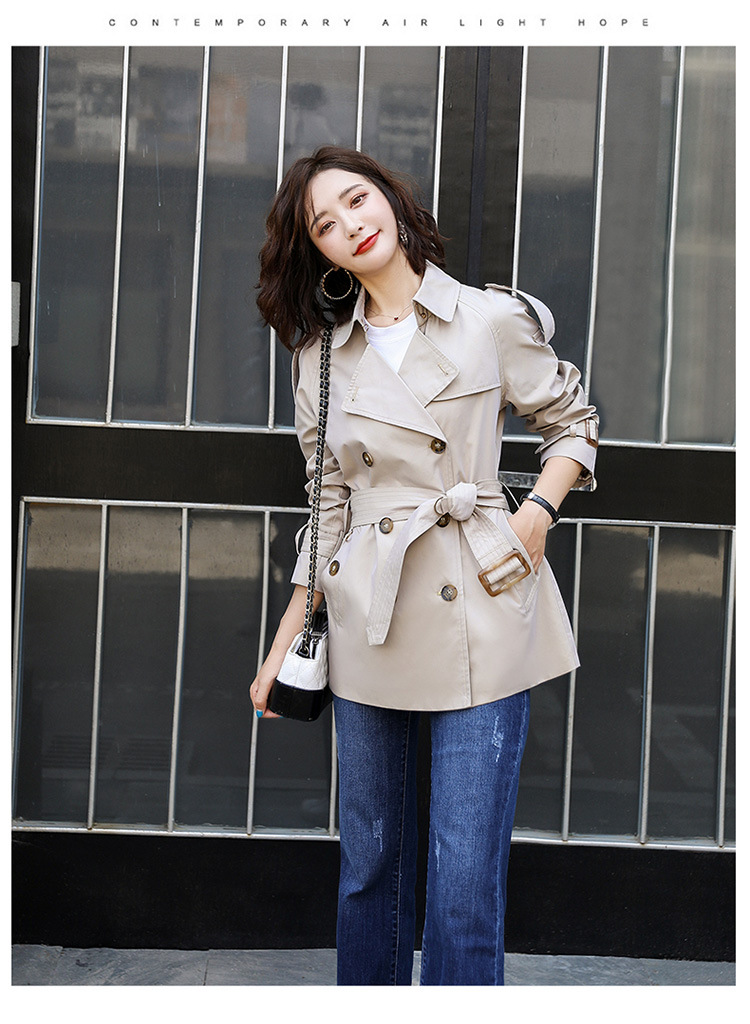 风衣女短款秋季韩版新款女装大衣流行英伦风小个子变色短外套