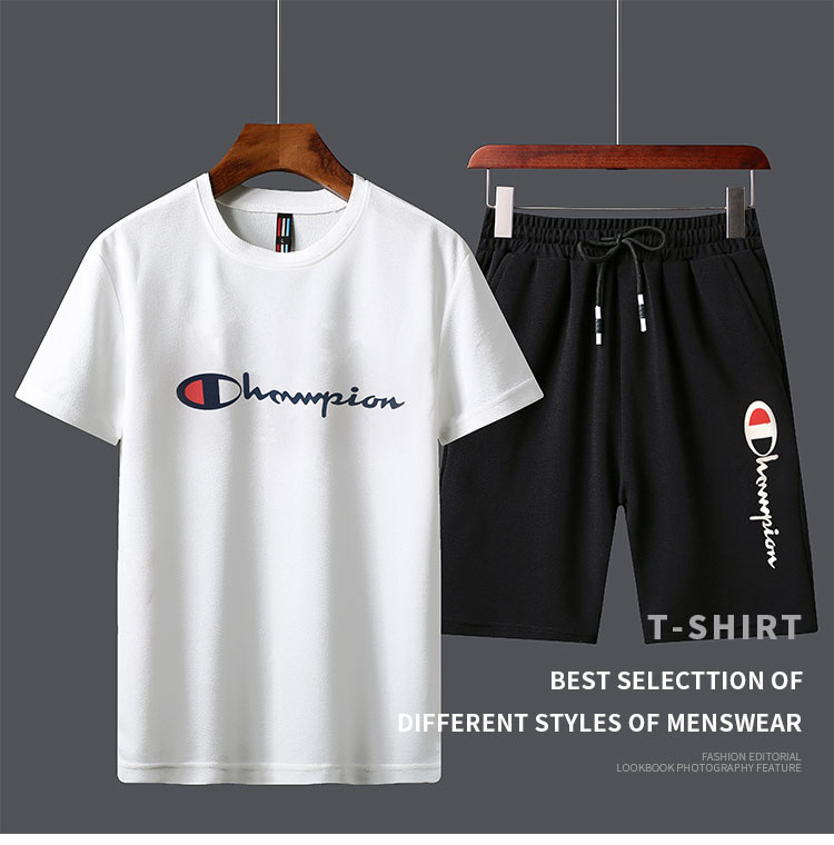 LS2021男士休闲运动套装新款夏季韩版短袖短裤男装青少年潮流两件套