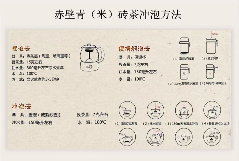 赵李桥 “ 茶楽”青/米砖茶颗粒