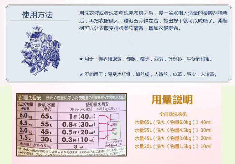 花王/KAO  FLAIR衣物柔顺剂婴儿可用衣物柔软剂日本进口衣服护理剂