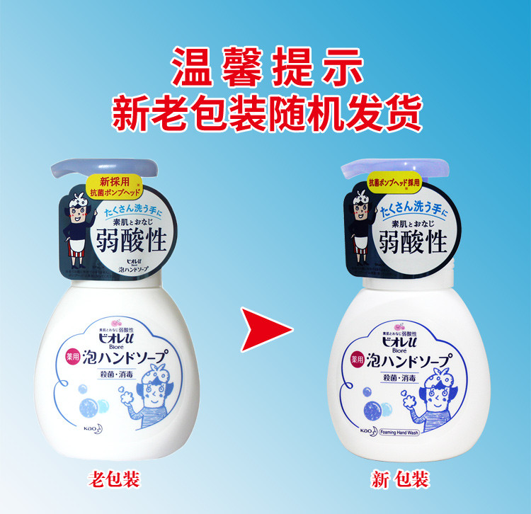 花王/KAO植物泡沫型洗手液250ml 淡香型 去除污渍除菌日本进口洗手液