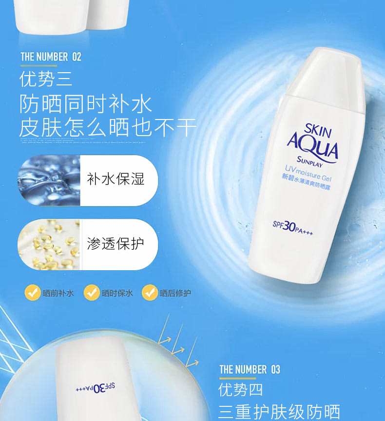 曼秀雷敦 新碧水薄清爽防晒露SPF30 80g