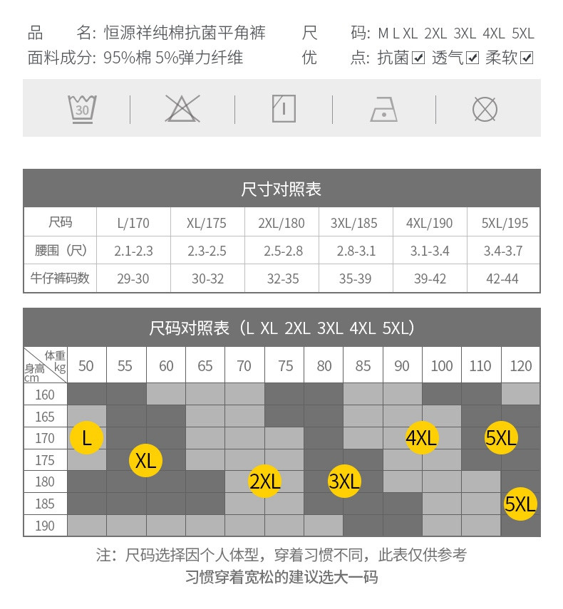 恒源祥 男式本命年红色鸿运棉质中腰内裤4条装HK6088