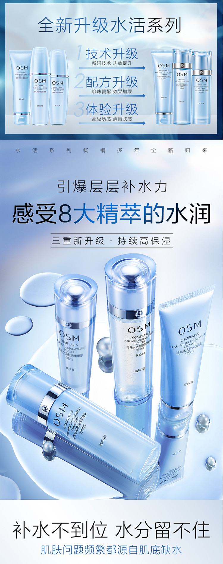 欧诗漫珍珠水活奇迹智慧礼盒（洁面120ml+水160ml+乳120ml+精华35ml）