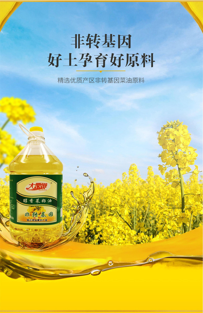 消费扶贫（桃江）大栗港醇香菜籽油 5L