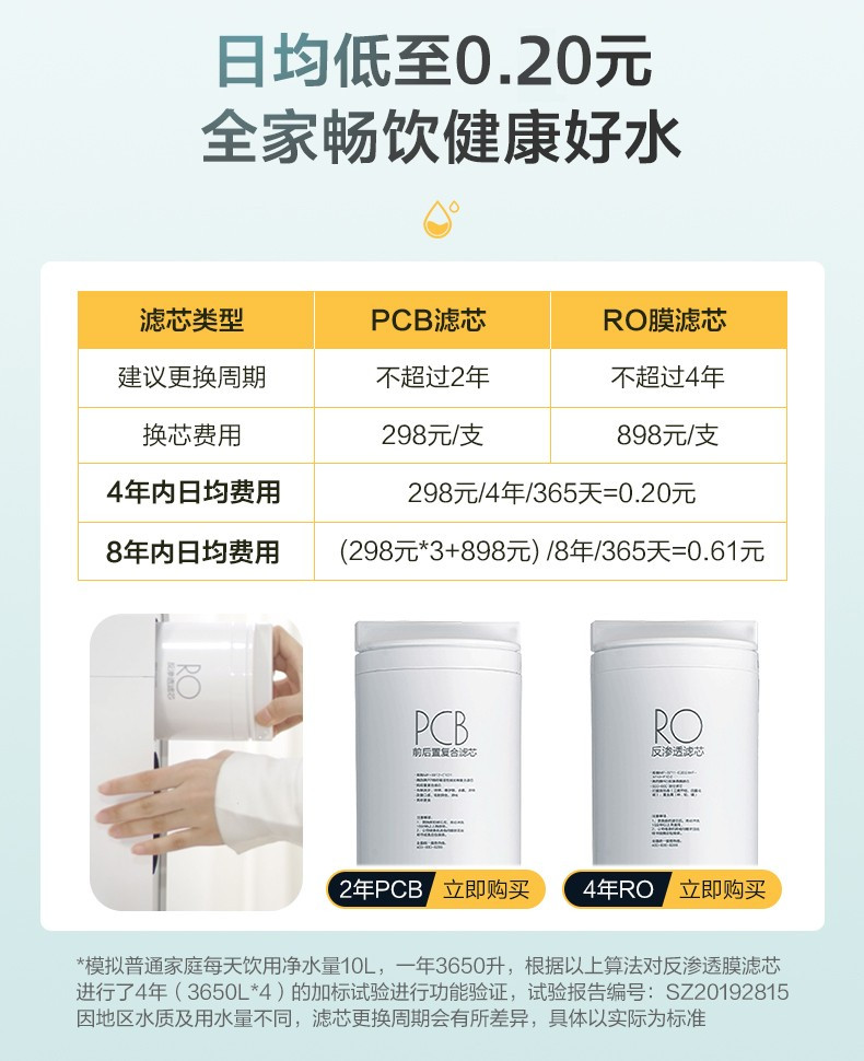 美的/MIDEA 厨下净水器净水机RO反渗透MRC1859-800G 灯环版