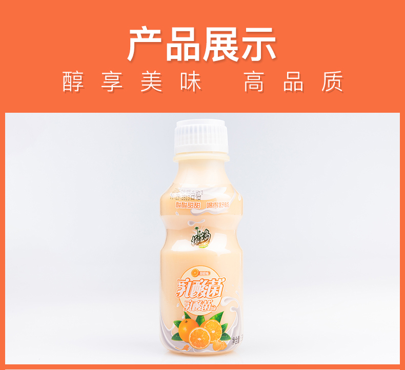 【椰芝岛 甜橙味338mlx12瓶】胃动力乳酸菌饮品酸奶牛奶饮料