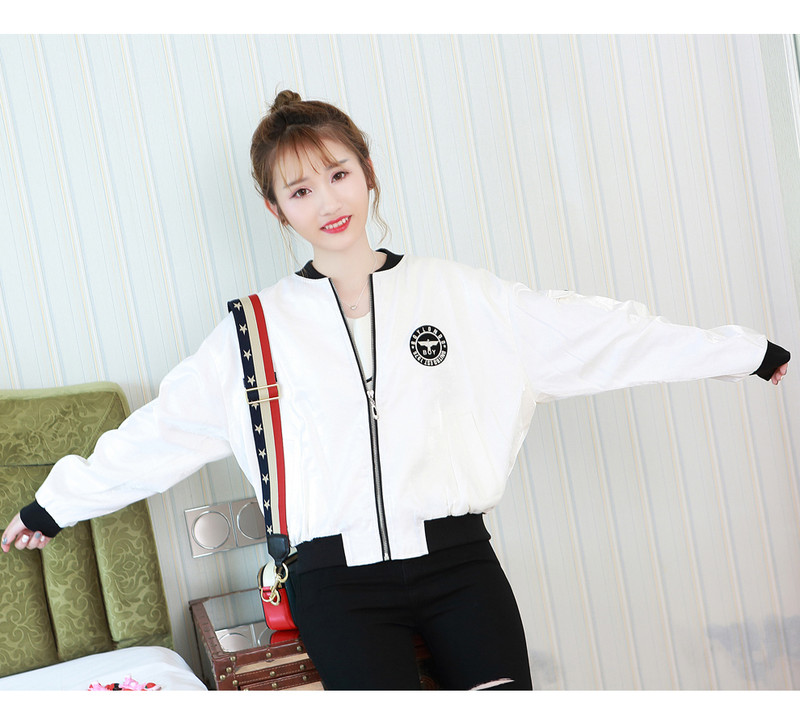百年纪念短外套女秋季新款韩版女装学生夹克棒球服女外套BN101016