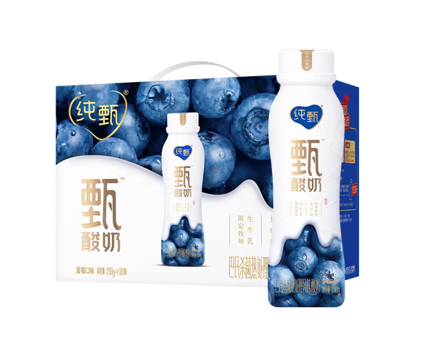 纯甄 甄酸奶蓝莓风味酸牛乳PET瓶（礼盒装） 230g×10瓶 邵阳邮政自营