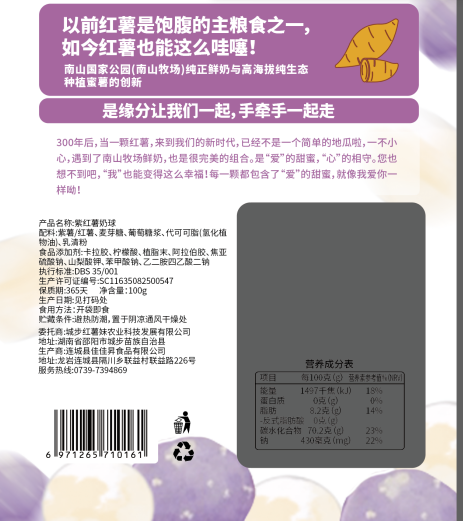 红薯妹 【2025年年货节金融客维】城步 奶香浓郁 红薯/紫薯奶球