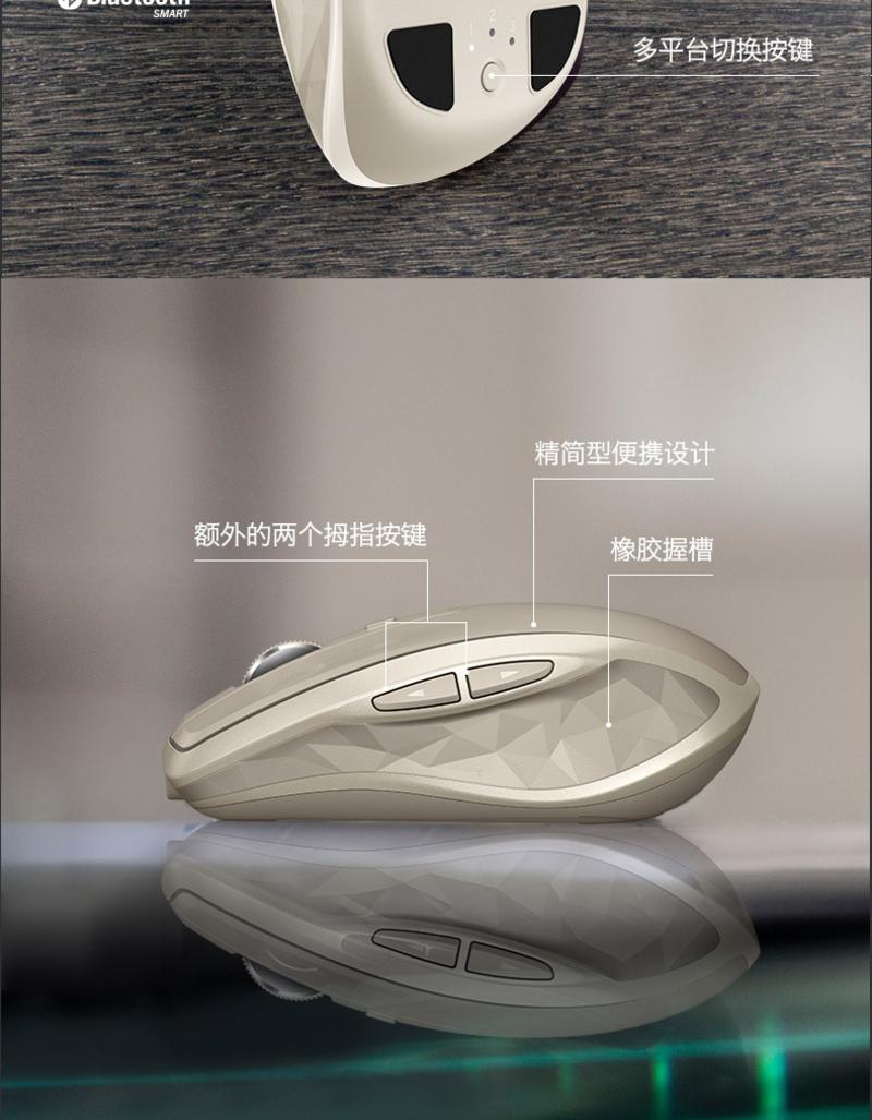 罗技/Logitech无线便携鼠标MX Anywhere2蓝牙优联双模式无界激光技术鼠标