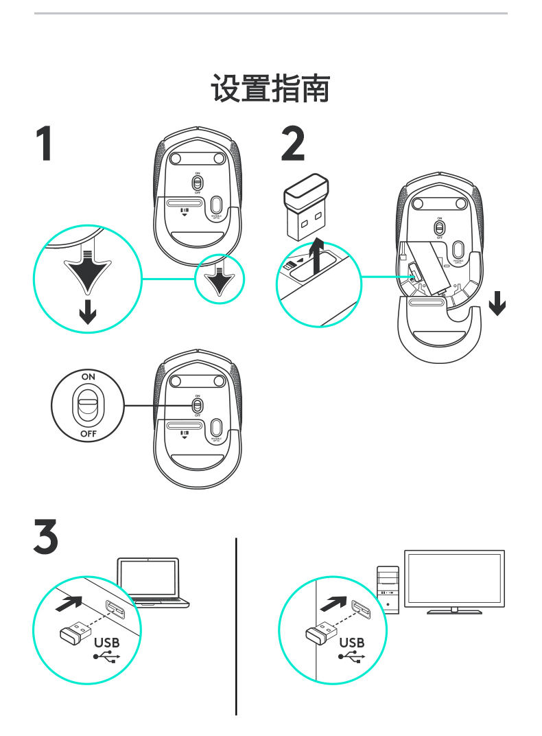 罗技/Logitech M171无线鼠标微型接收器USB电脑笔记本光电轻巧便携鼠标