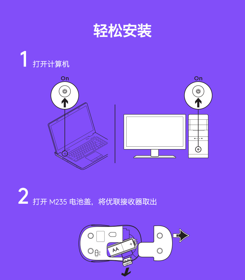 罗技/Logitech M235二代无线鼠标 包邮笔记本电脑便携鼠标