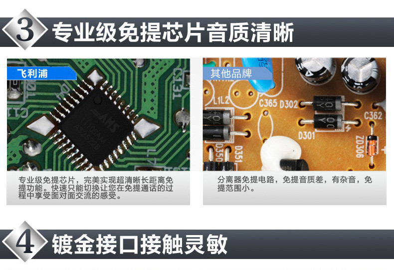 飞利浦 电话机 TD-2808 免电池 欧式家用办公固定电话座机