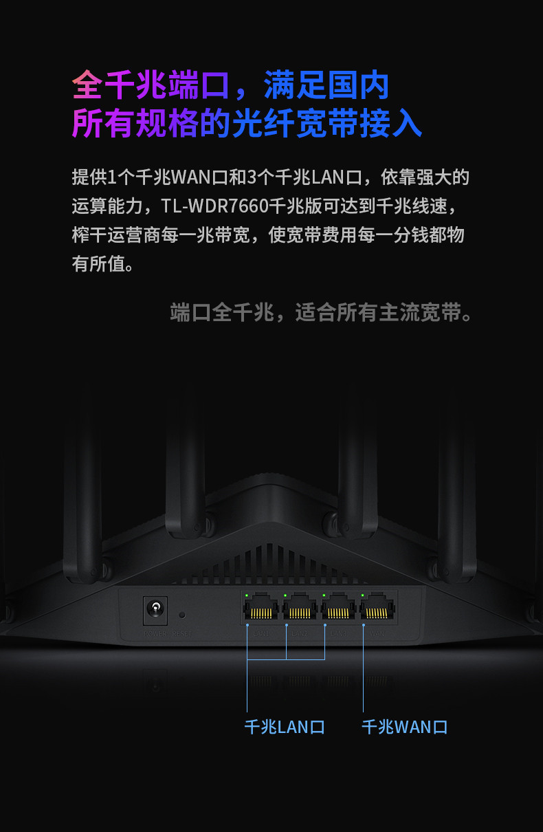 TP-LINK 双频AC1900千兆无线路由器家用穿墙高速wifi千兆端口5G穿墙王tplink支持