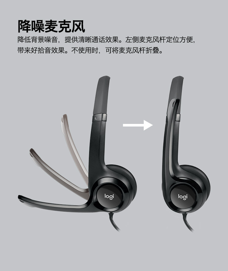 罗技/Logitech H390 USB电脑办公游戏耳麦头戴式耳机带麦克风话筒