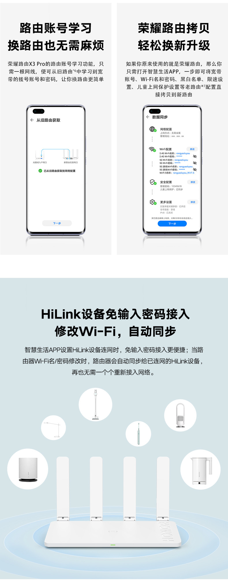 荣耀路由器X3 Pro 双核双千兆2.4G/5G端口1300M家用高速wifi家用穿墙王信号增强
