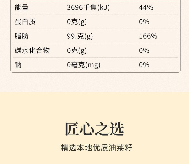 九吉 香菜籽油5L