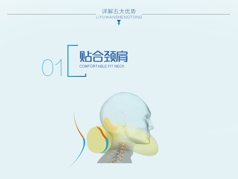 Sookie  卡通舒适记忆U型枕 护颈枕头枕 办公室午睡枕