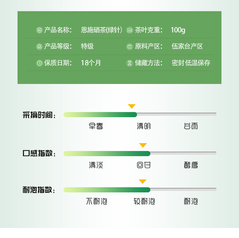 【邮政助农】恩施特级绿针100g/袋