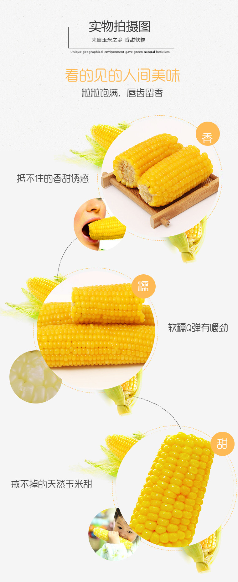   【平阳馆】农家甜糯玉米棒220g/穗真空包装 10穗装