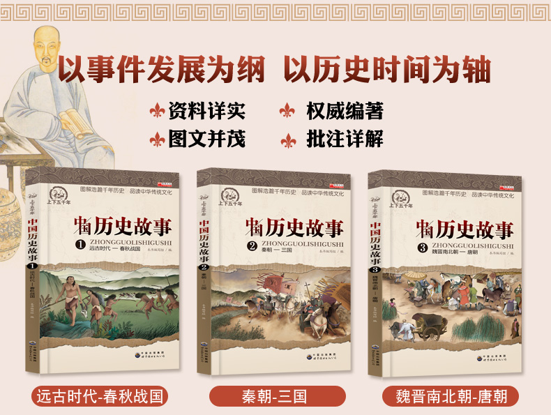 中国历史故事精选全套6册7-8-9-10-12-15岁青少儿童读物 小学生课外阅读书籍（文）