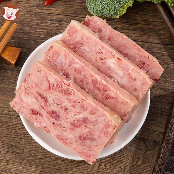 小猪呵呵午餐肉精品火腿罐头198g 9盒户外郊游速食猪肉制品火锅肠9盒