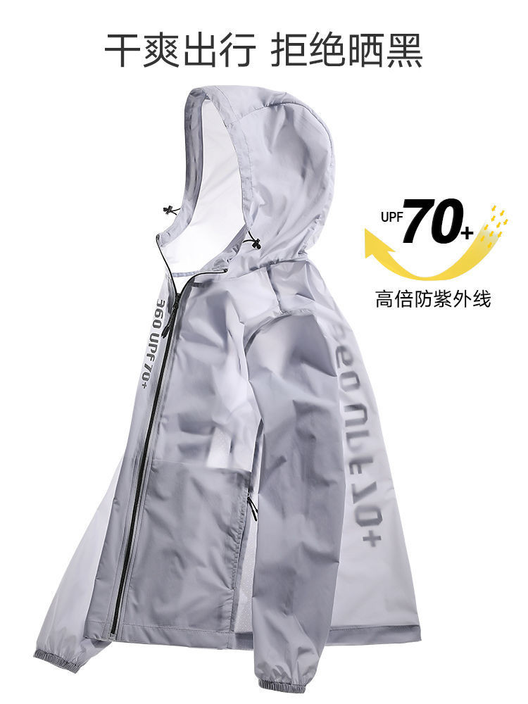 2022夏季新款UPF70+防紫外线防晒风衣男装宽松外套冰丝透气皮肤女