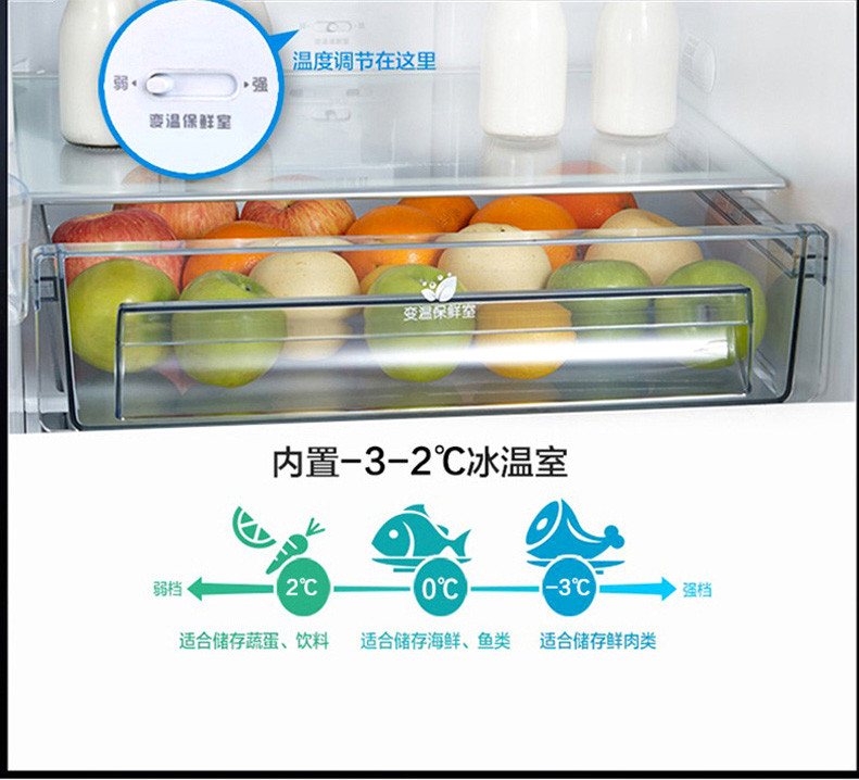 美的 BCD-318WTPZM(E)法式四门除味风冷无霜变频智能家用电冰箱