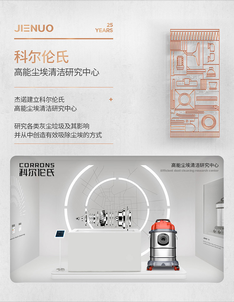 杰诺一键收线吸尘器家用大吸力强力大功率小型超静音车用吸尘机