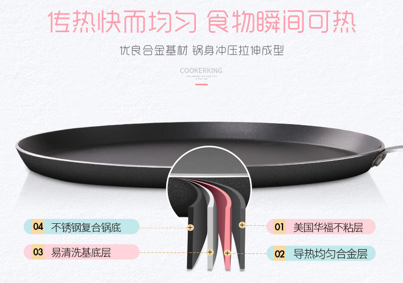 炊大皇 班戟煎盘千层不粘煎锅24cm