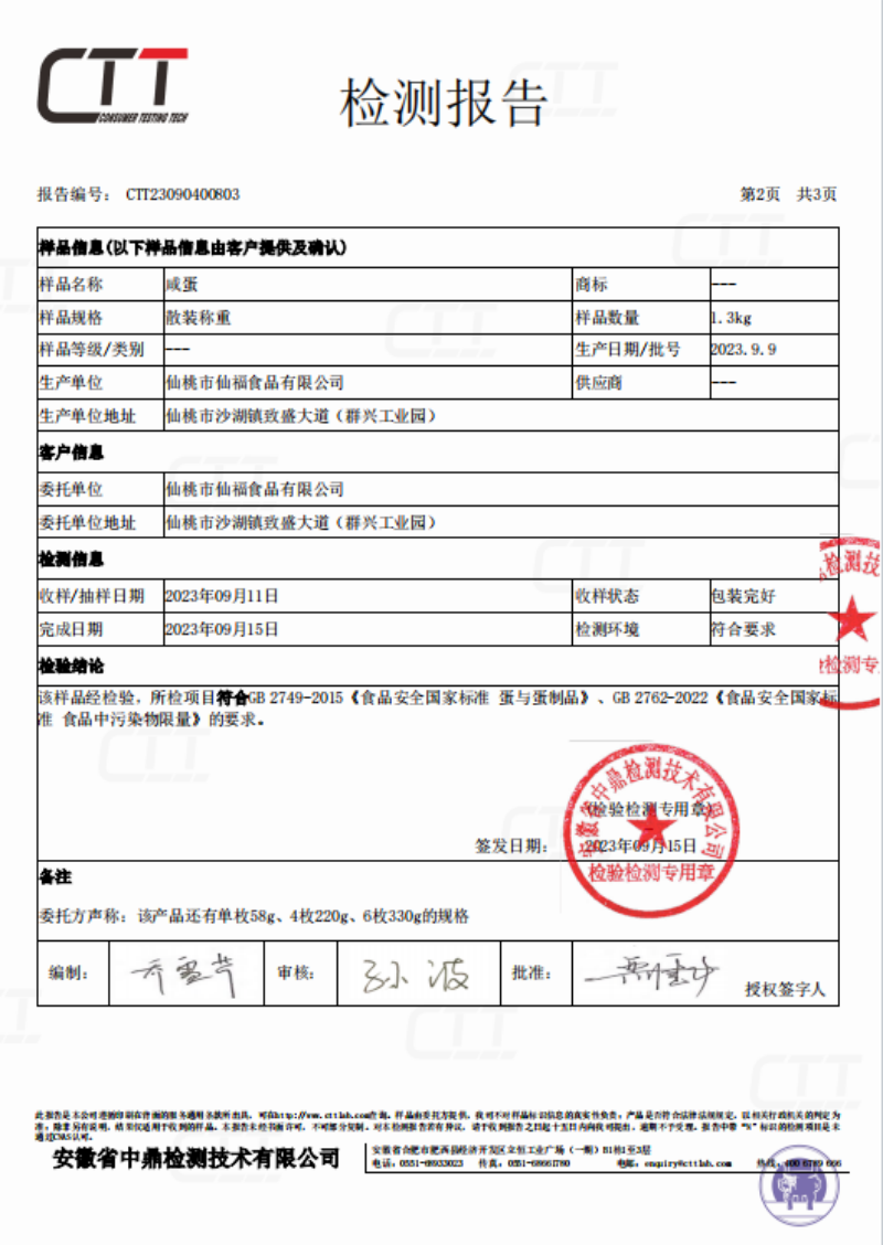 仙福 【20枚咸蛋礼盒装】湖北仙桃特产仙福沙湖熟盐蛋礼盒装