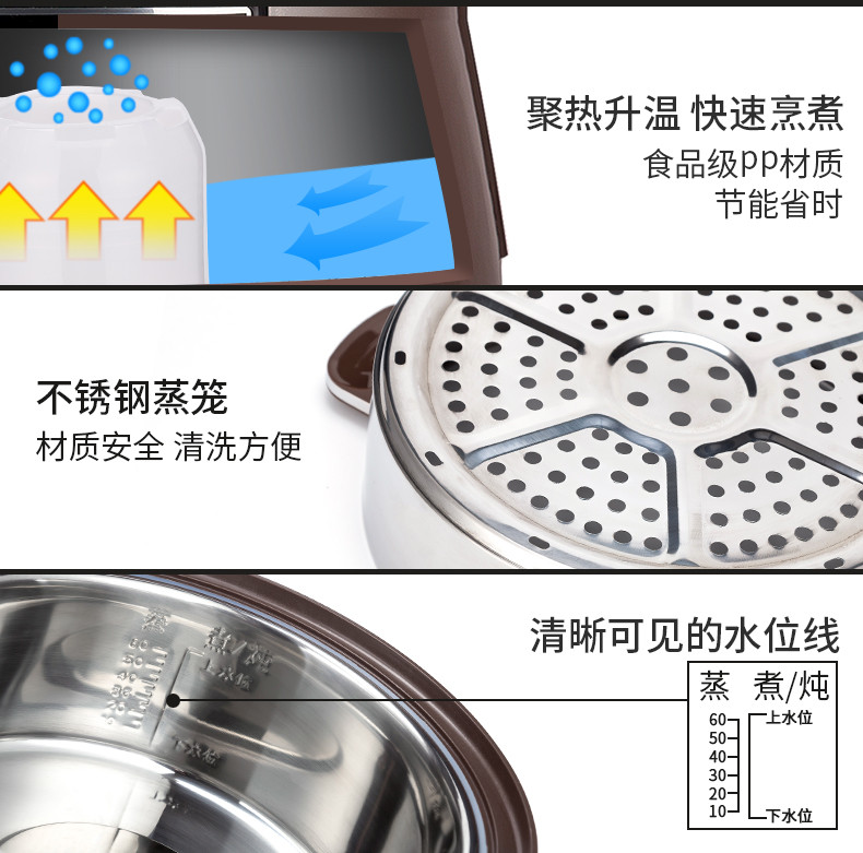 爱仕达/ASD  AZ-Y30J102电蒸锅电火锅不锈钢多功能大容量蒸菜蒸饭