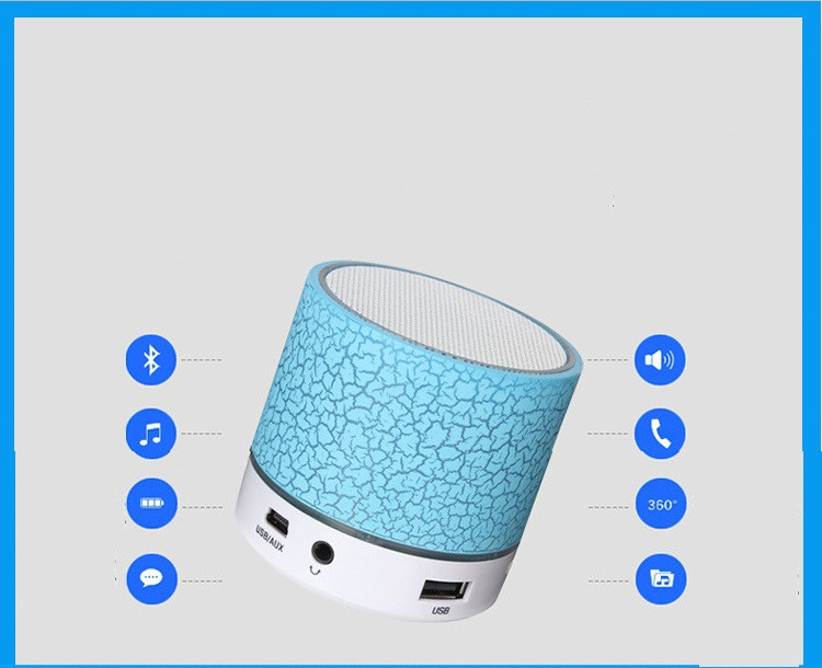 迷你无线蓝牙音箱裂纹发光插卡U盘音响手机便携式小音响