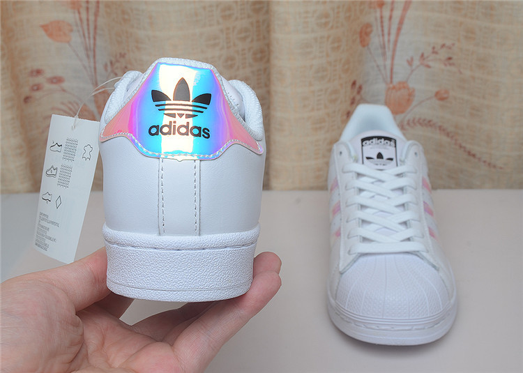 Adidas Superstar 三叶草贝壳头板鞋 男女针孔休闲运动鞋布面黑白皮面金标 BB1428