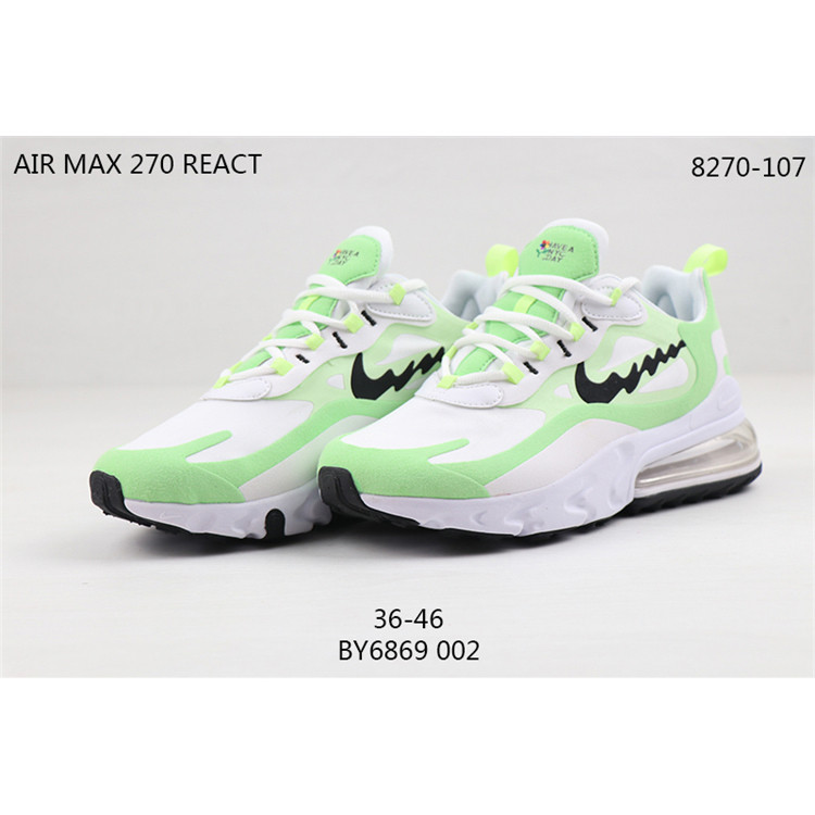 Nike Air Max 270 React 耐克大气垫波浪勾 男女跑步鞋情侣休闲运动鞋