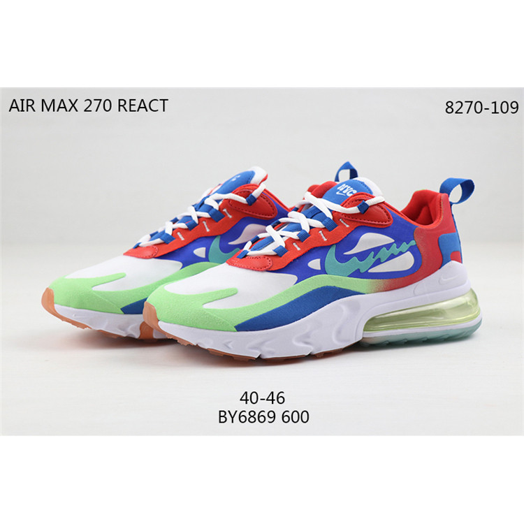 Nike Air Max 270 React 耐克大气垫波浪勾 男女跑步鞋情侣休闲运动鞋