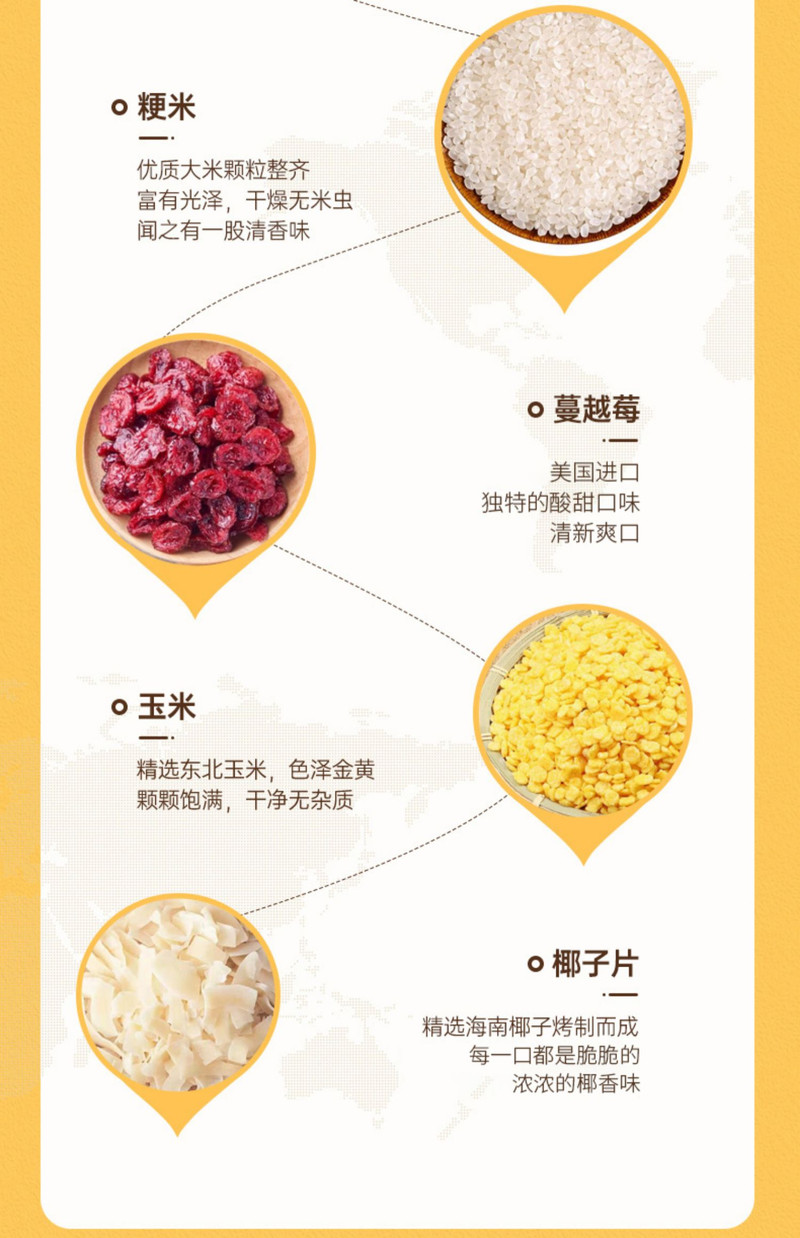 【厦门邮政】劲家庄代餐水果坚果燕麦片400g/袋即食早餐谷物干吃营养冲饮牛奶酸奶搭档