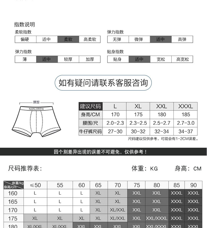 南极人男士内裤莫代尔个性印花平角裤夏季透气运动盒装四角裤HT