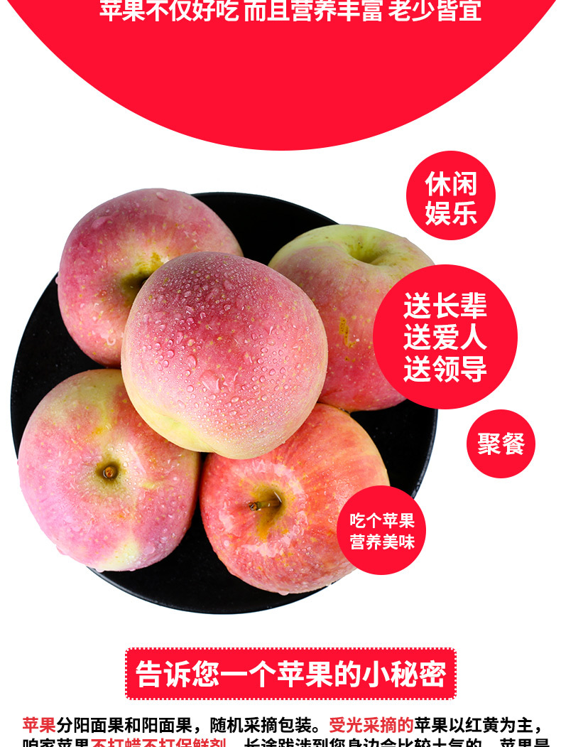 【坏果包赔】红富士苹果 新鲜5斤苹果应季水果脆甜多汁红富士苹果