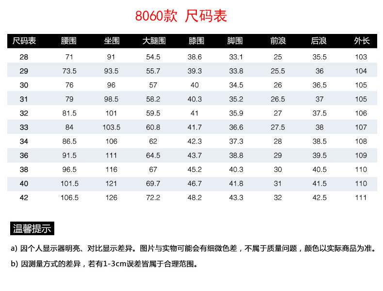 南极人（Nanjiren） 加绒加厚男士棉弹牛仔裤男保暖裤深色休闲长裤NJR815R 8060R加绒