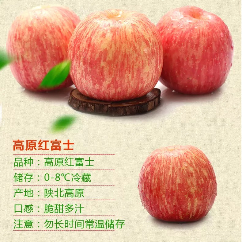 【领券下单立减10元】5斤装 陕西礼泉红富士苹果 时令水果 过节礼品