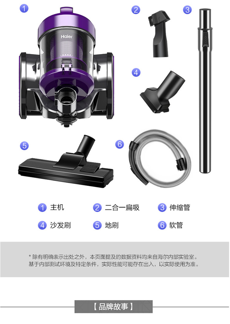 海尔（haier）有线吸尘器 卧式吸尘器家用大功率强劲吸力家用手持工业吸尘器HZW1207Z