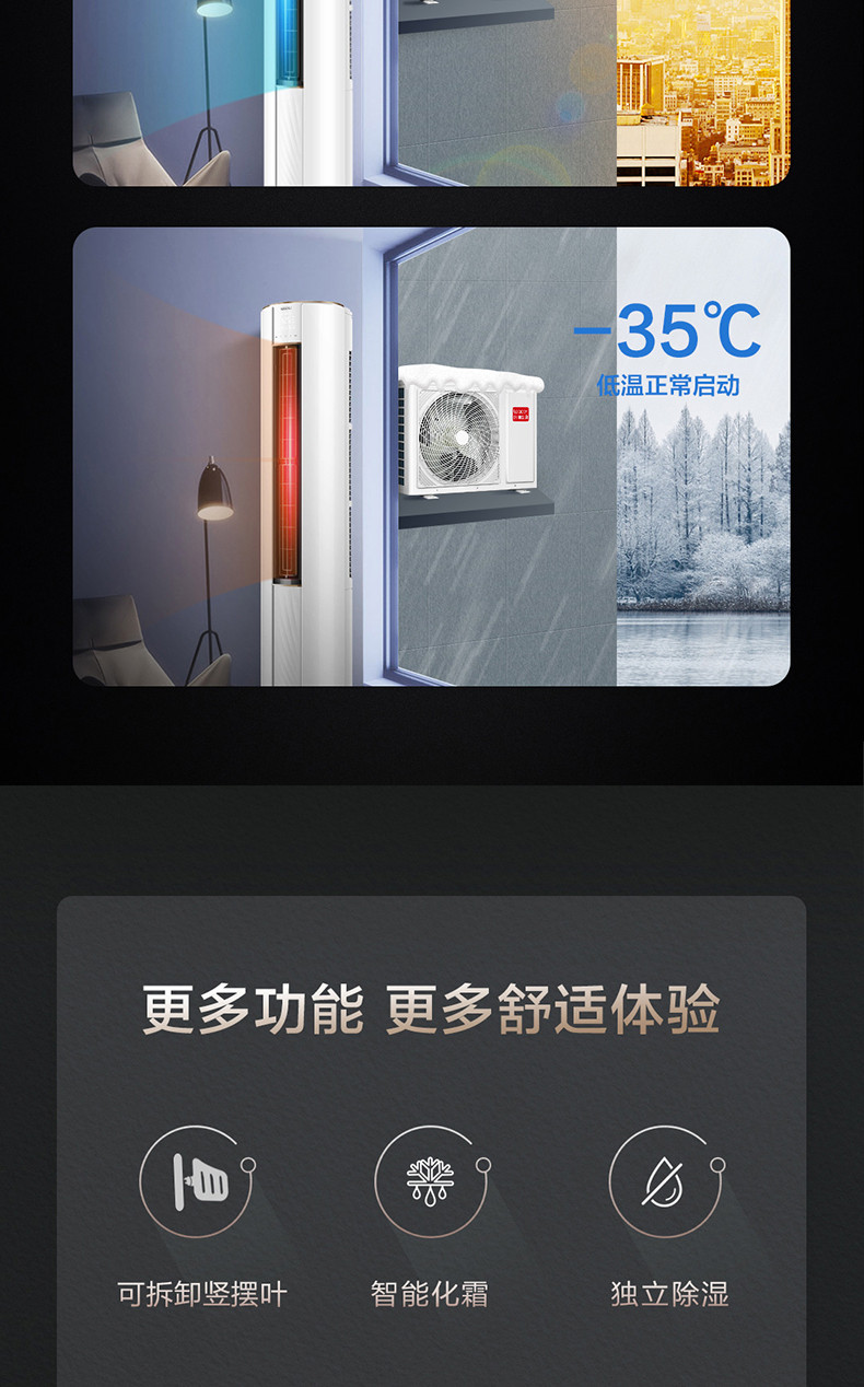 统帅 空调立式 2匹 新一级能效变频圆柱空调冷暖家用 KFR-72LW/0681WBB81TU