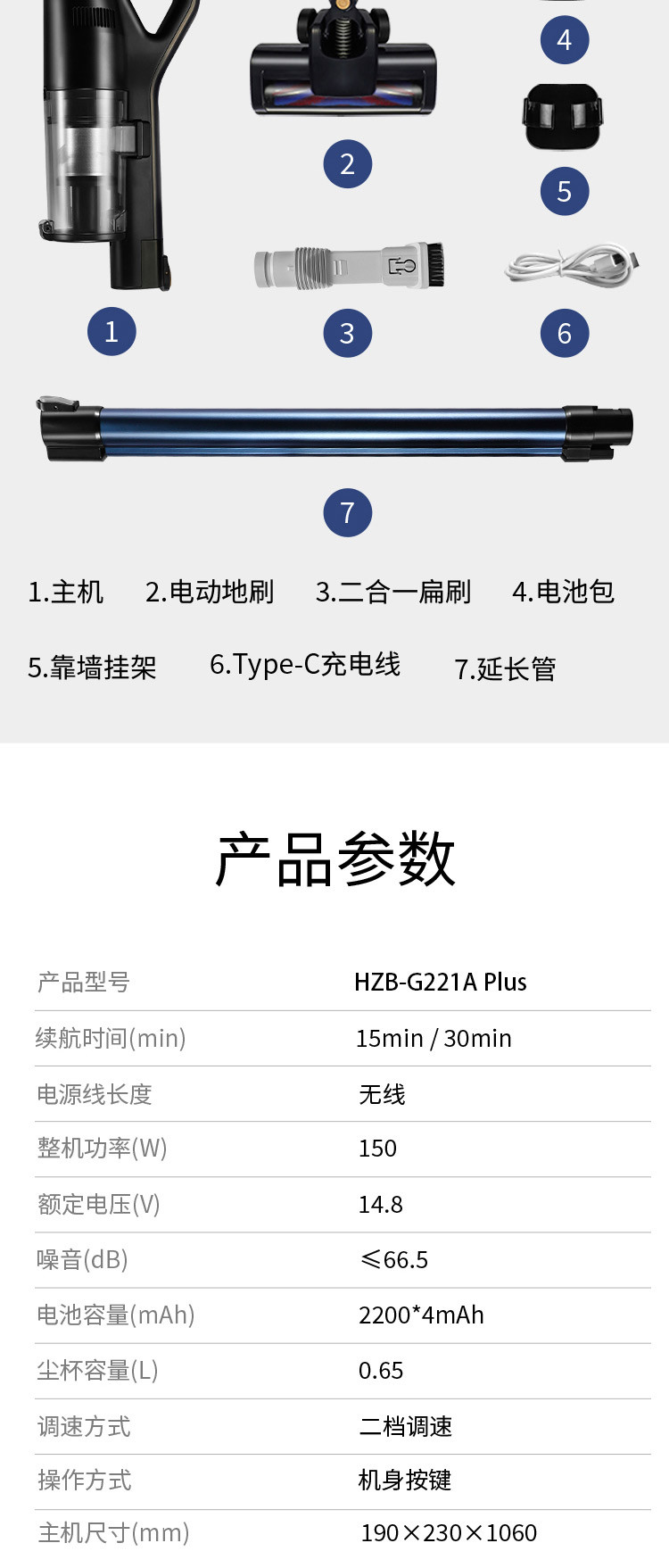 【领券立减50元】海尔/Haier 无线吸尘器家用手持式大吸力大功率HZB-G221A-Plus