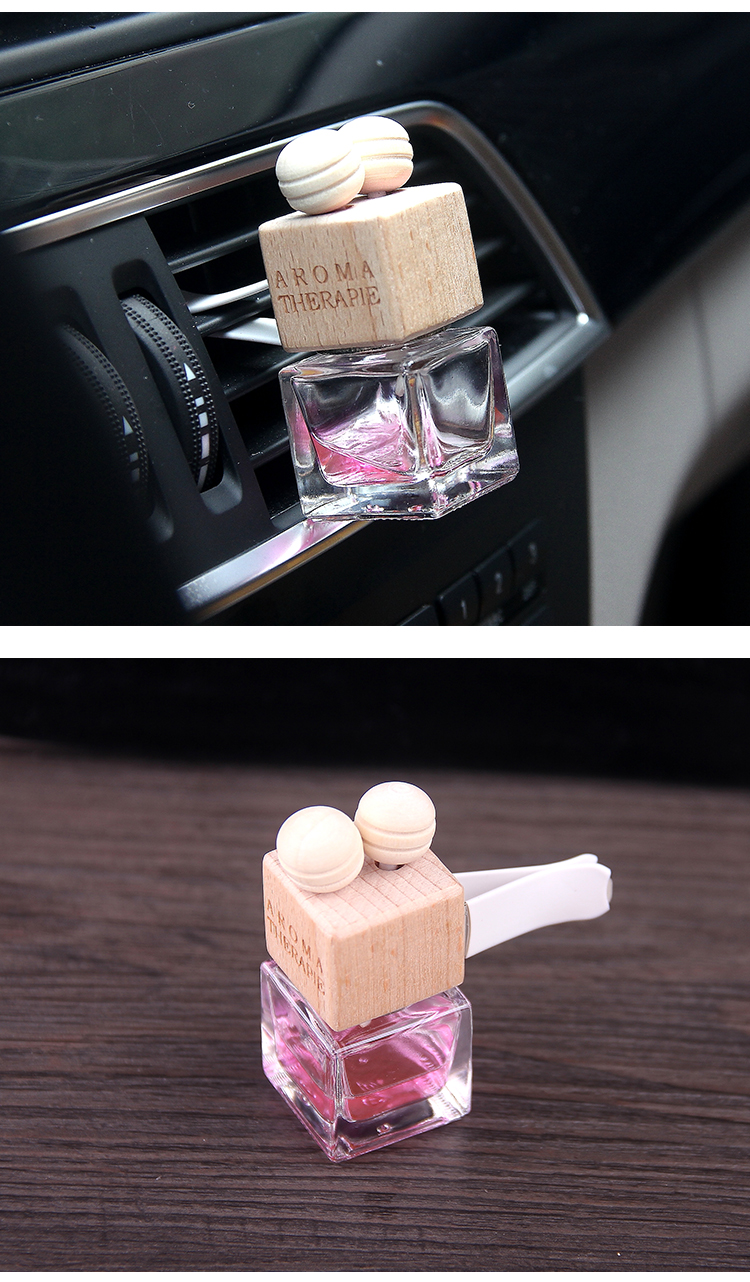 汽车出风口香水定制 液体型车载香水苹果方形香水瓶汽车香水