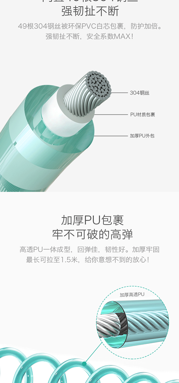 babycare 宝宝安全防丢绳防丢失手环儿童溜娃神器NDD001-300A珀绿